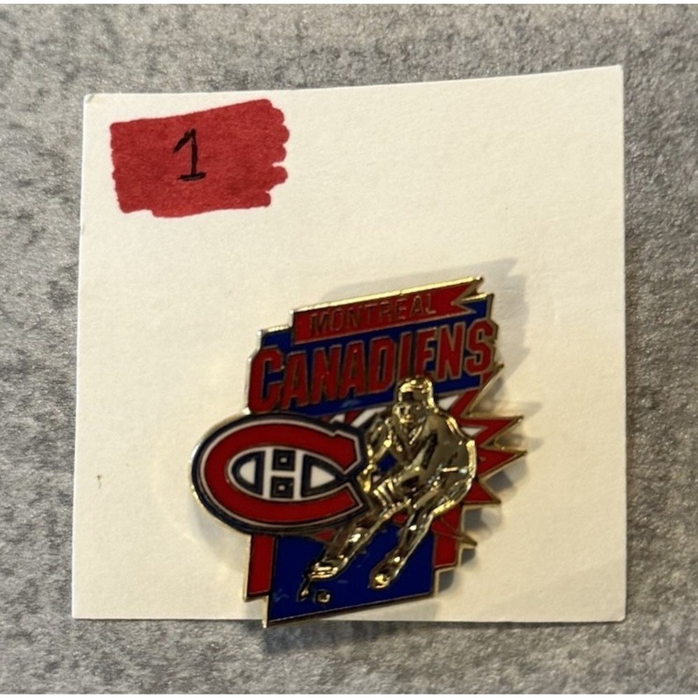 Vintage Montréal Canadiens Logo Hockey pin Flash Player NHL 90s CCM